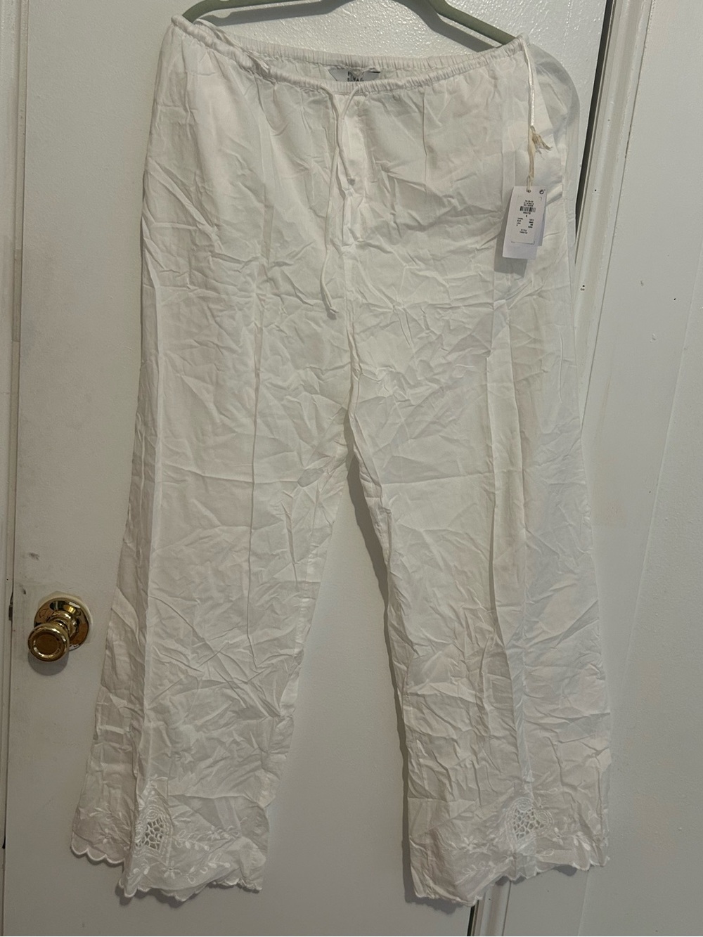 Primark White Pyjama Leg with Blue Size Print